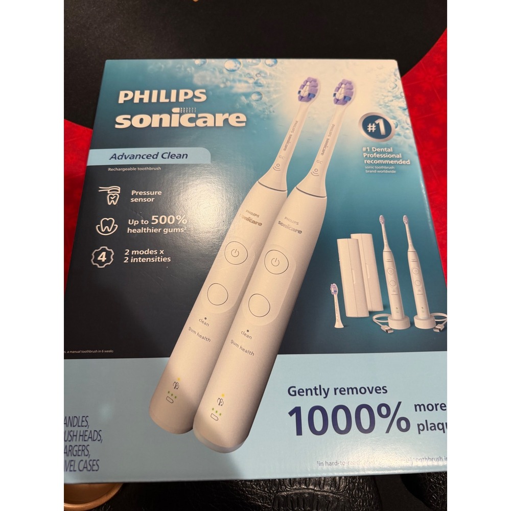 Philips Sonicare Advanced Clean Rechargeable Toothbrush Dual HX7129 New Sealed